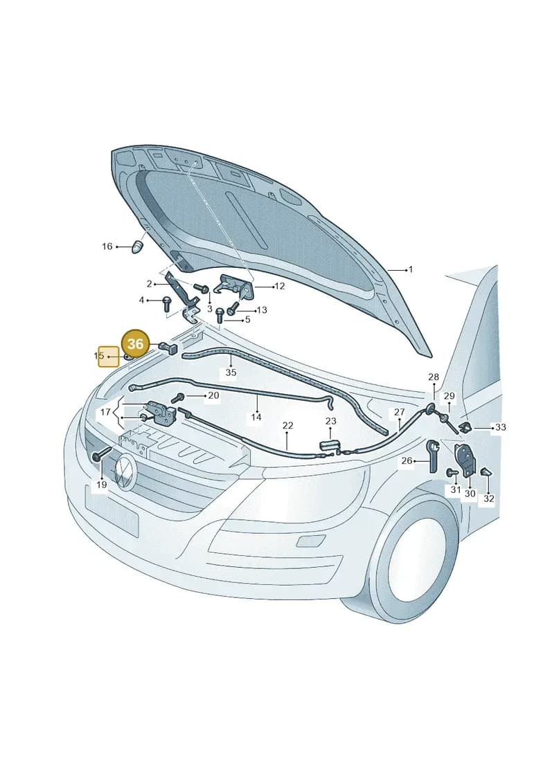 5N0823729A — Volkswagen Tiguan (2009-2019) diagram 688823000, position 36