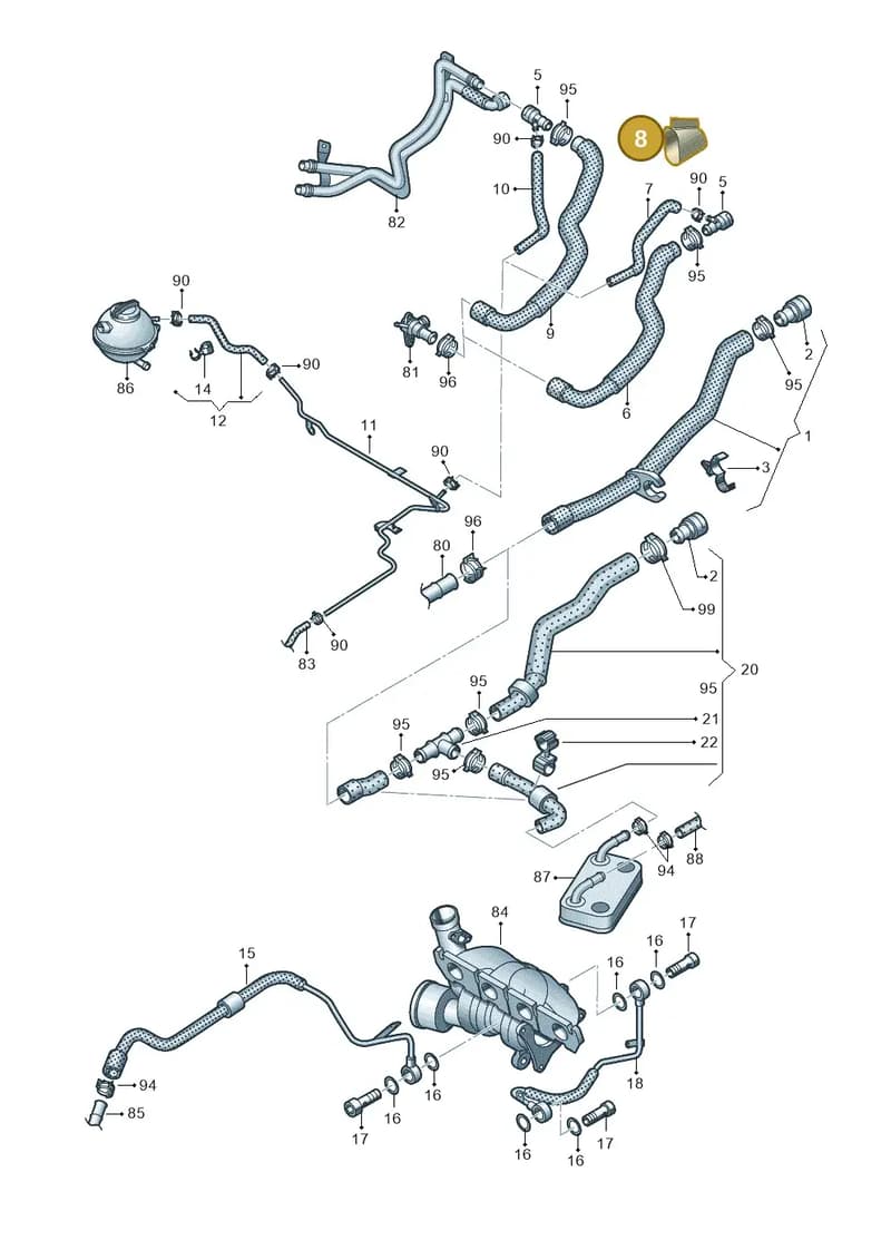 5N0825747G — Volkswagen Tiguan (2011-2018) diagram 634121290, position 8