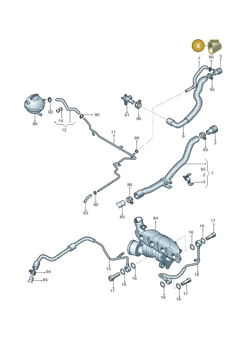 5N0825747G — Volkswagen Tiguan (2009-2019) diagram 688121290, position 8
