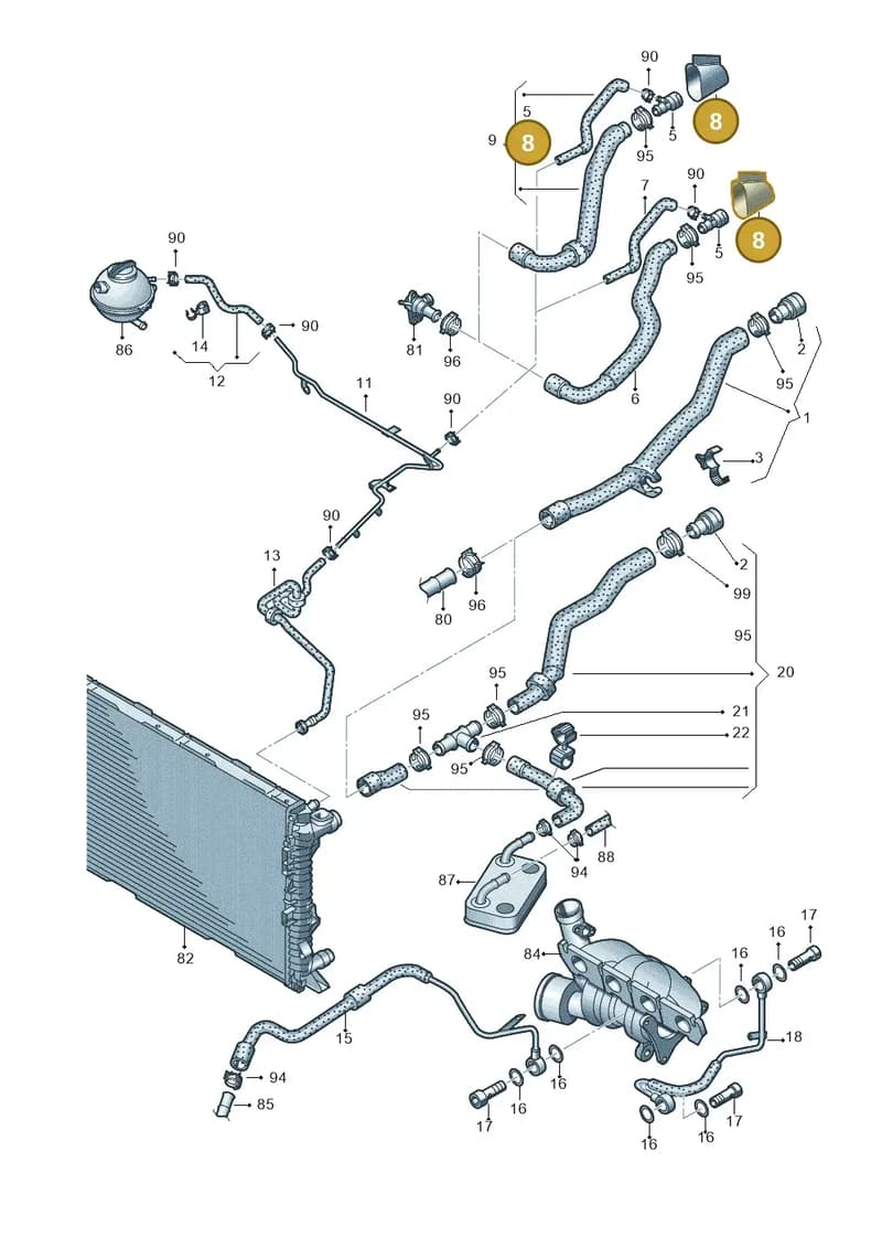 5N0825747G — Audi Q3 1.4 (2012-2016) diagram 728121310, position 8