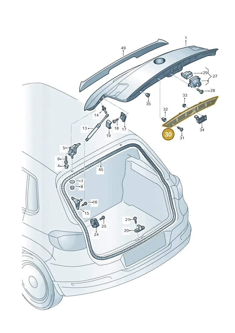 5N0827335J — Volkswagen Tiguan (2011-2018) diagram 634827000, position 30