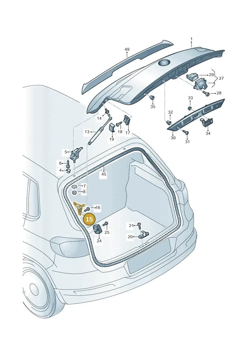 5N0827436C — Volkswagen Tiguan (2011-2018) diagram 634827000, position 15