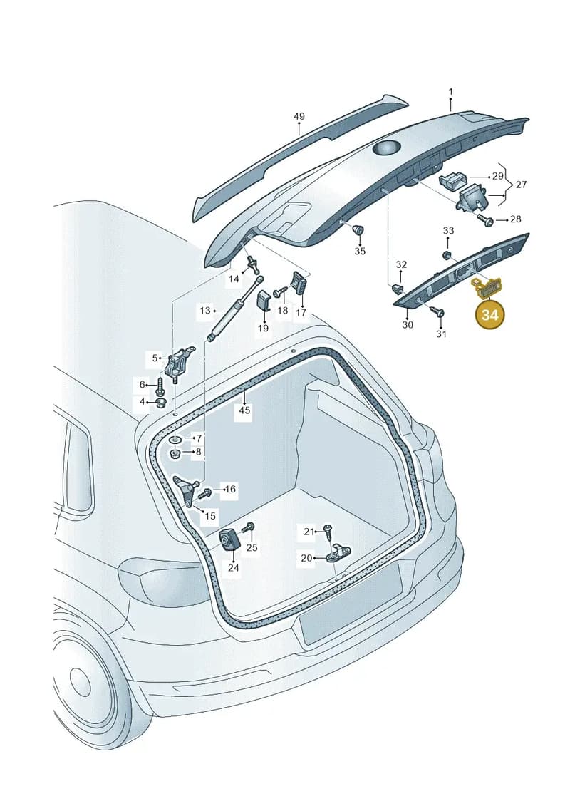 5N0827566AQ — Volkswagen Tiguan (2011-2018) diagram 634827000, position 34