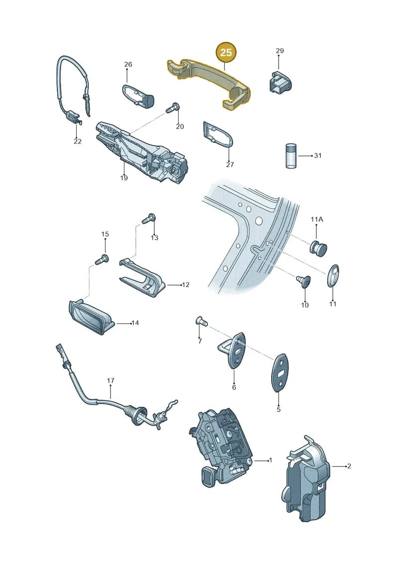 5N0837205LGRU — Volkswagen Jetta (2014-2018) diagram 692839000, position 25