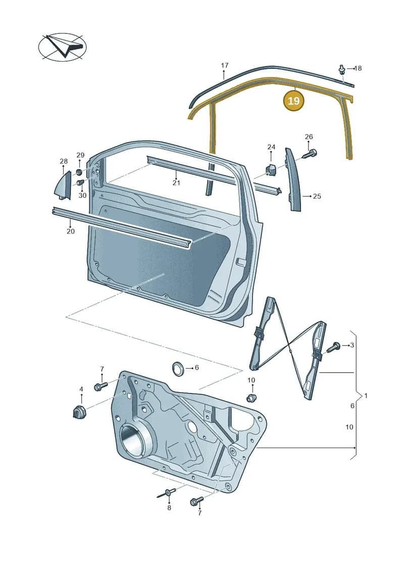 5N0837431G5AP — Volkswagen Tiguan (2011-2018) diagram 634837600, position 19