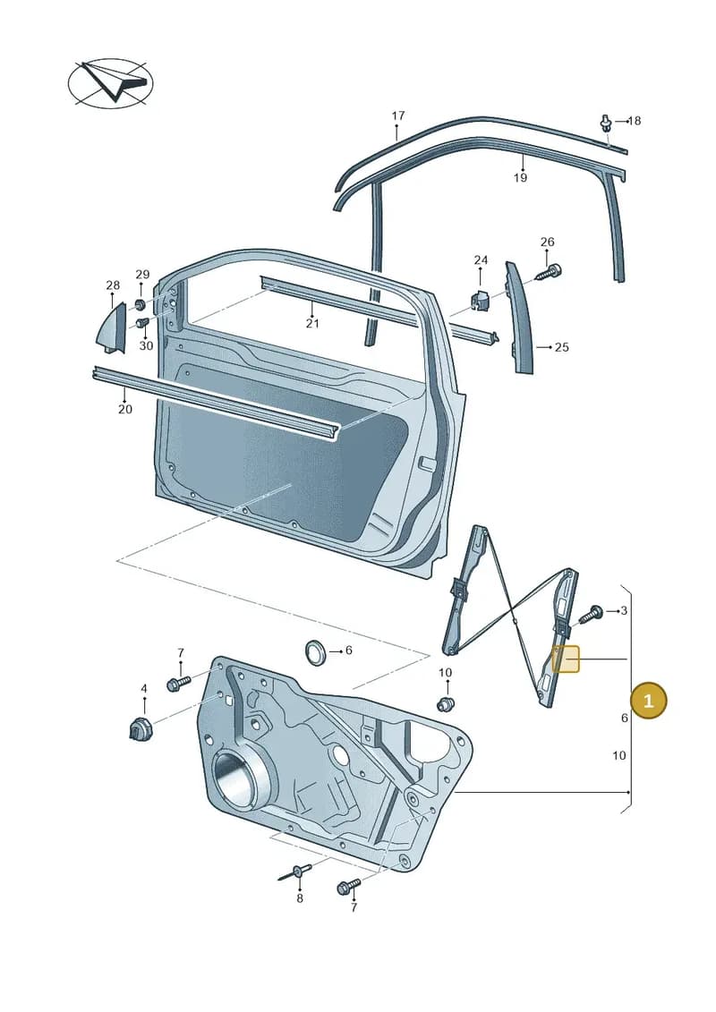 5N0837462 — Volkswagen Tiguan (2011-2018) diagram 634837600, position 1