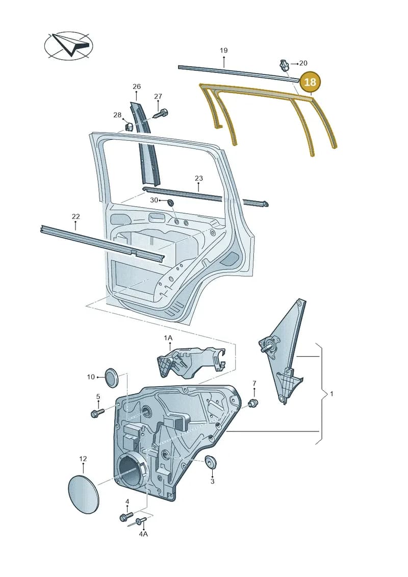 5N0839431H5AP — Volkswagen Tiguan (2011-2018) diagram 634839600, position 18