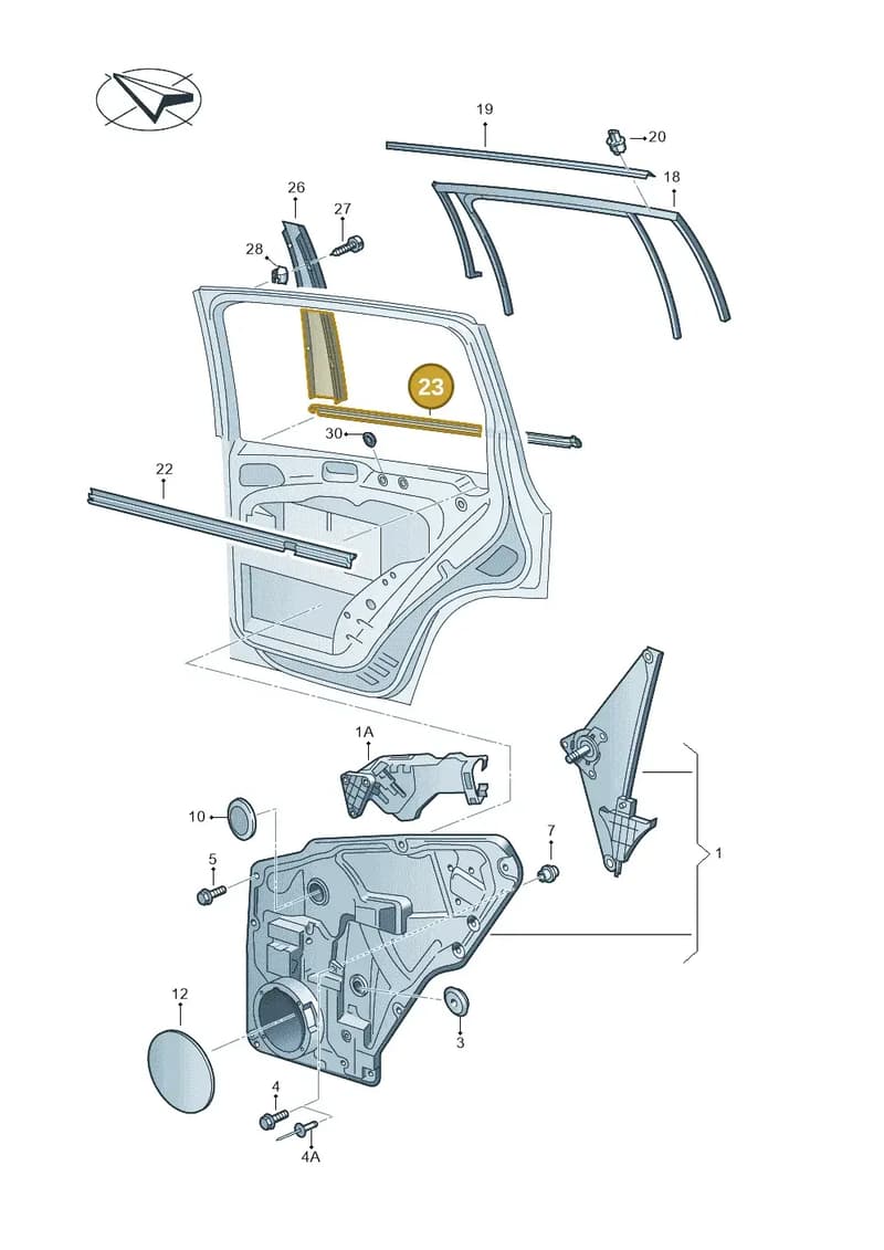 5N0839478A5AP — Volkswagen Tiguan (2011-2018) diagram 634839600, position 23