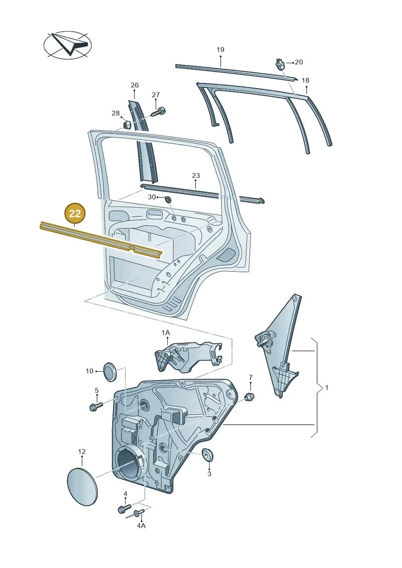 5N0839480A5AP — Volkswagen Tiguan (2011-2018) diagram 634839600, position 22