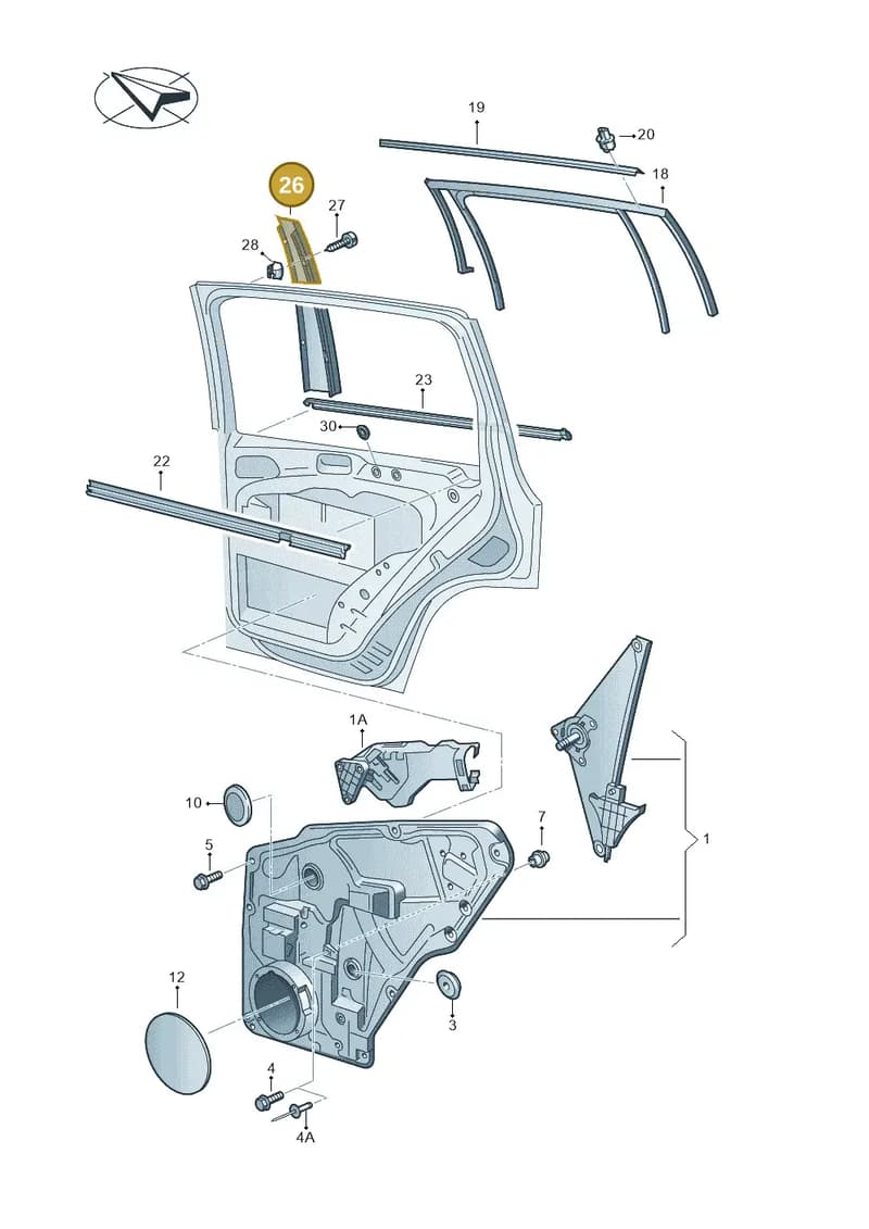 5N0839901A03C — Volkswagen Tiguan (2011-2018) diagram 634839600, position 26