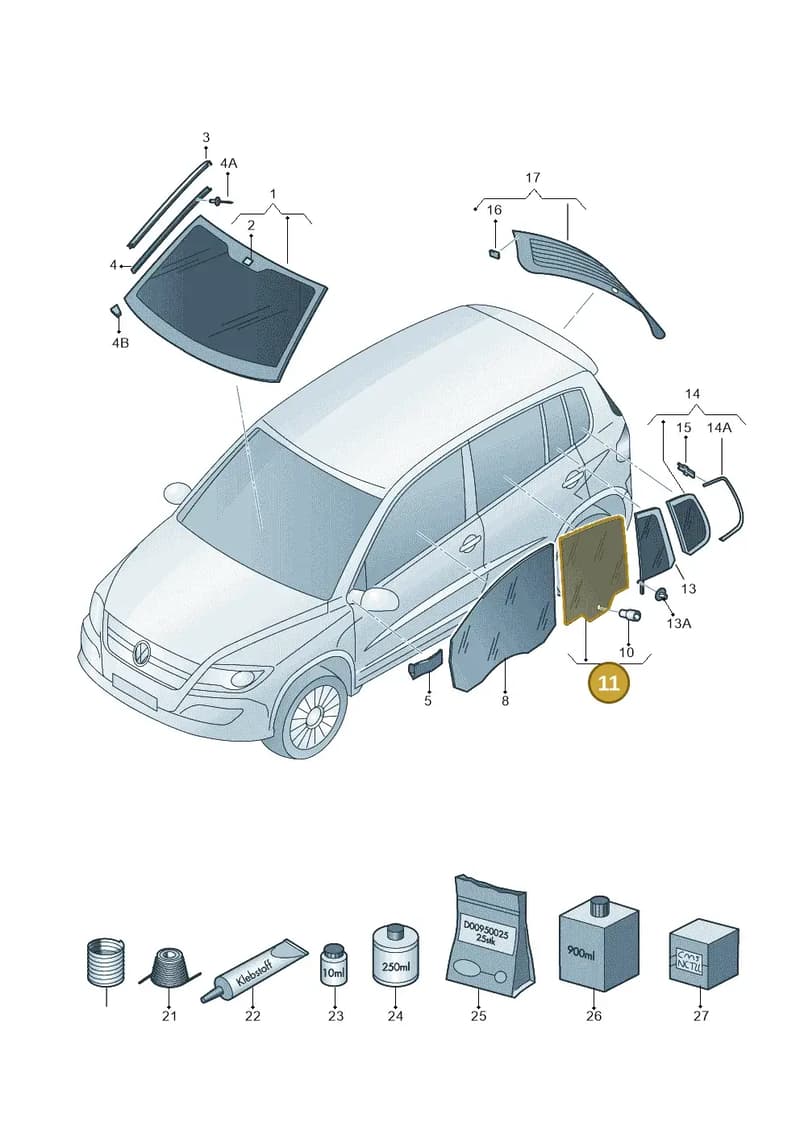 5N0845026 — Volkswagen Tiguan (2011-2018) diagram 634845000, position 11