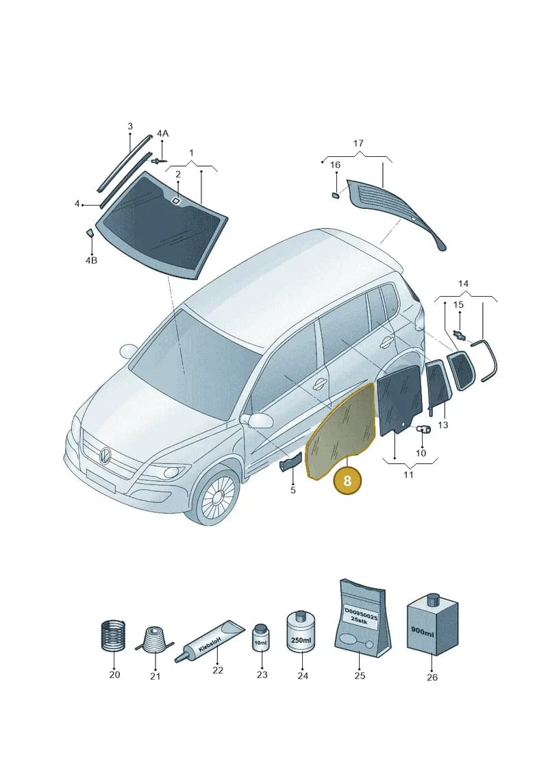 5N0845201 — Volkswagen Tiguan (2009-2019) diagram 688845000, position 8