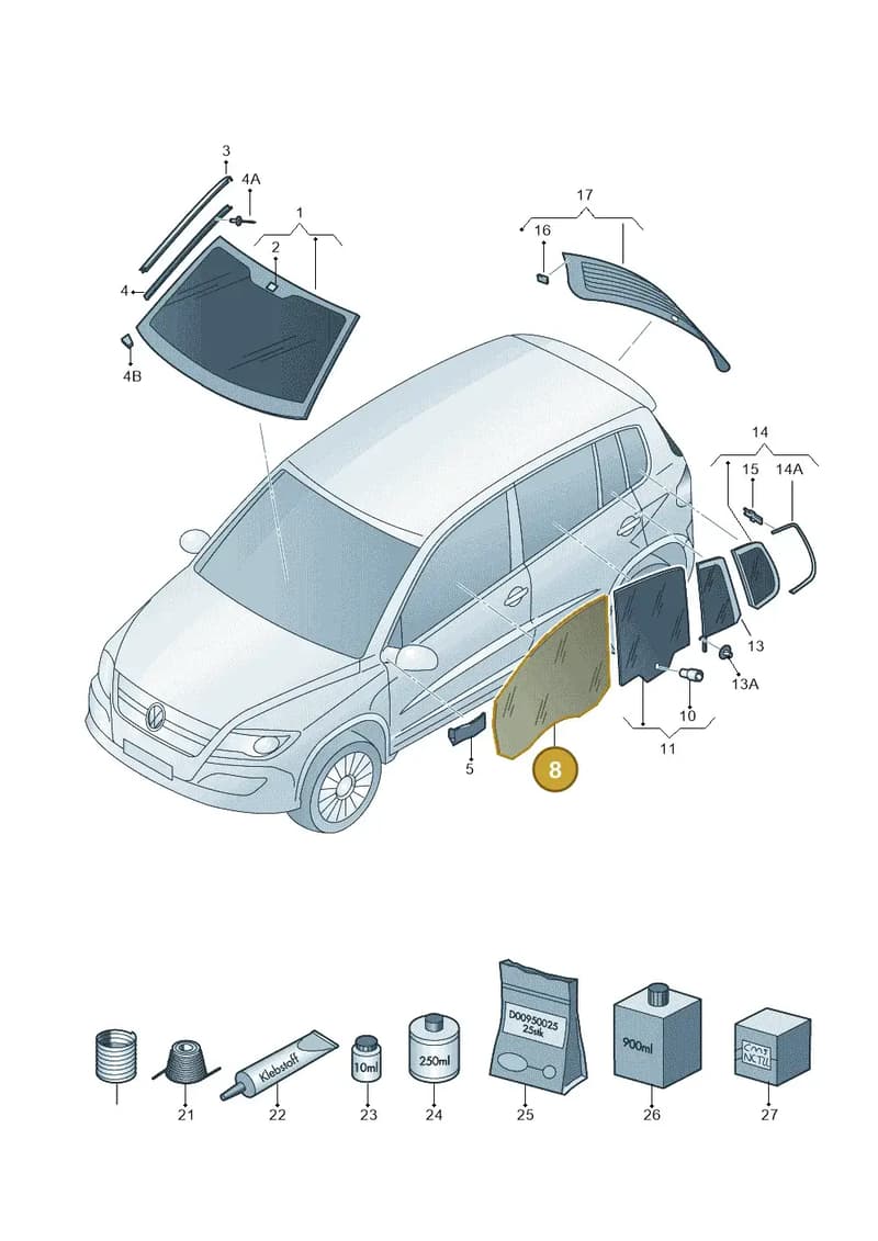 5N0845201 — Volkswagen Tiguan (2011-2018) diagram 634845000, position 8