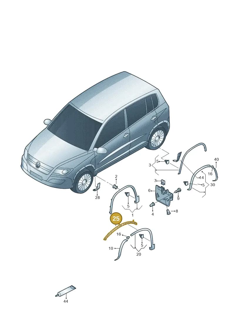 5N0853276 — Volkswagen TIGUAN                 08> (2007-) diagram 634853050, position 25