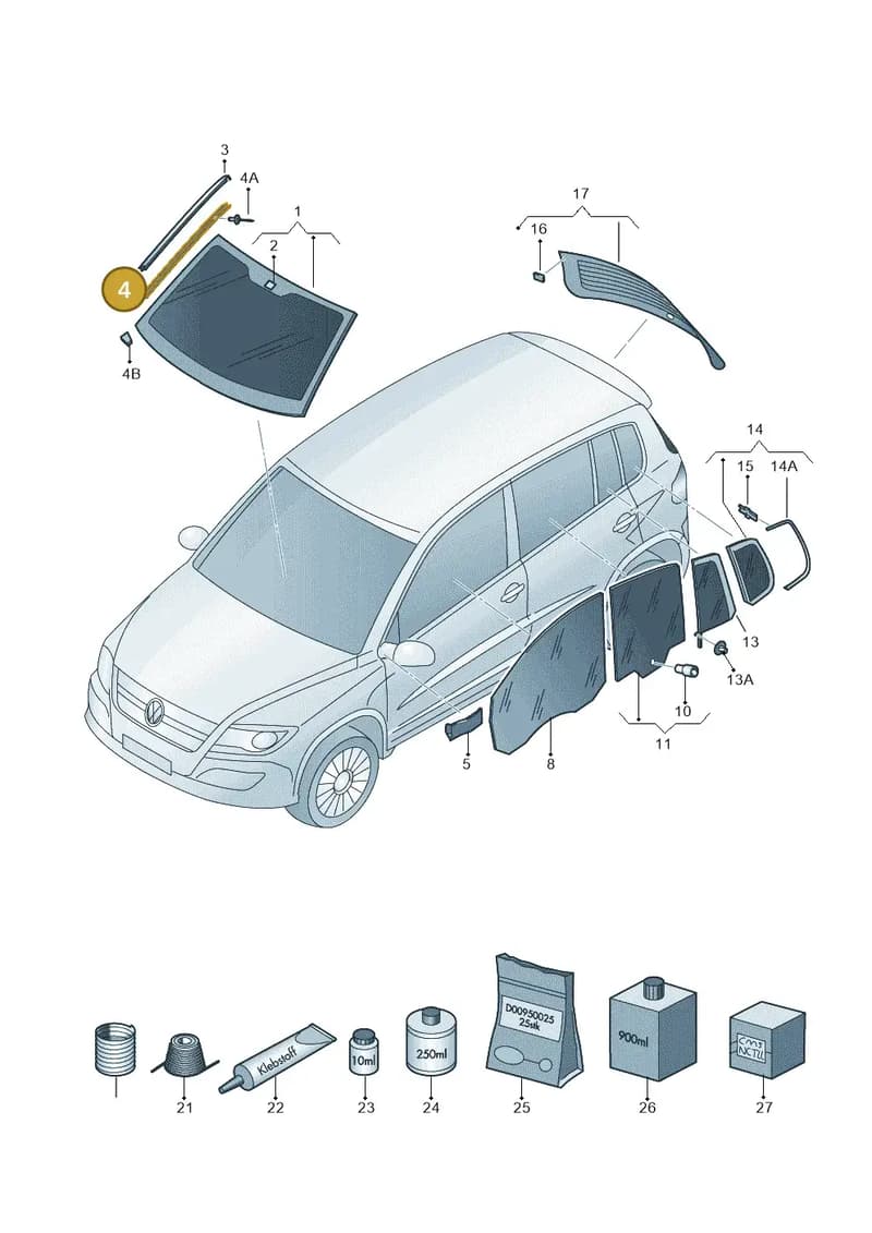 5N0854542A — Volkswagen TIGUAN                 08> (2007-) diagram 634845000, position 4