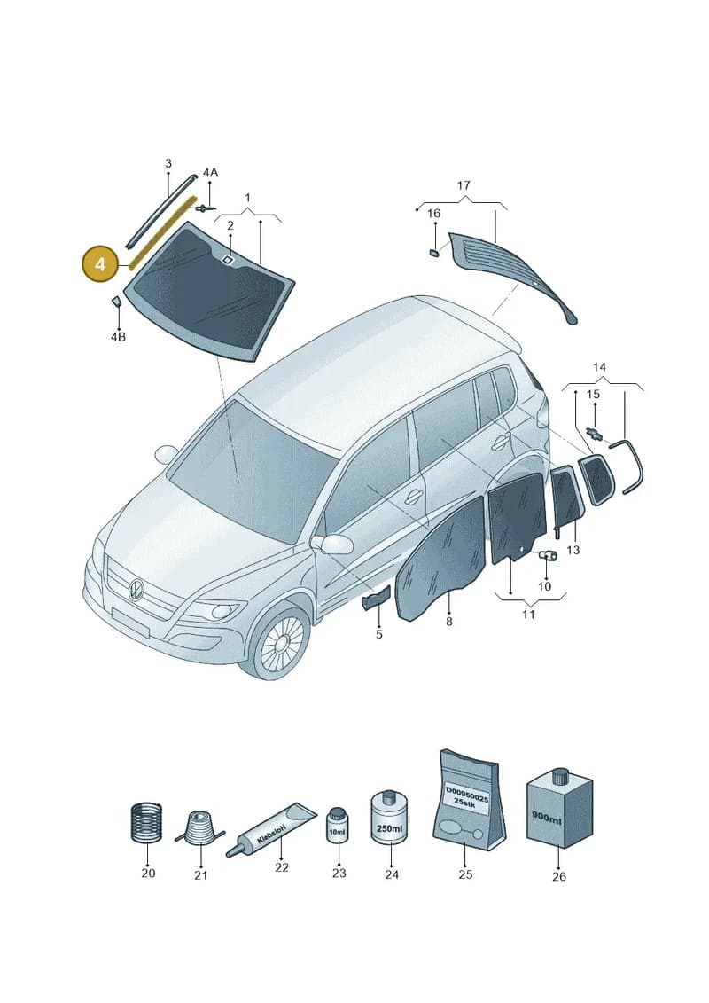 5N0854542A — Volkswagen Tiguan (2009-2019) diagram 688845000, position 4