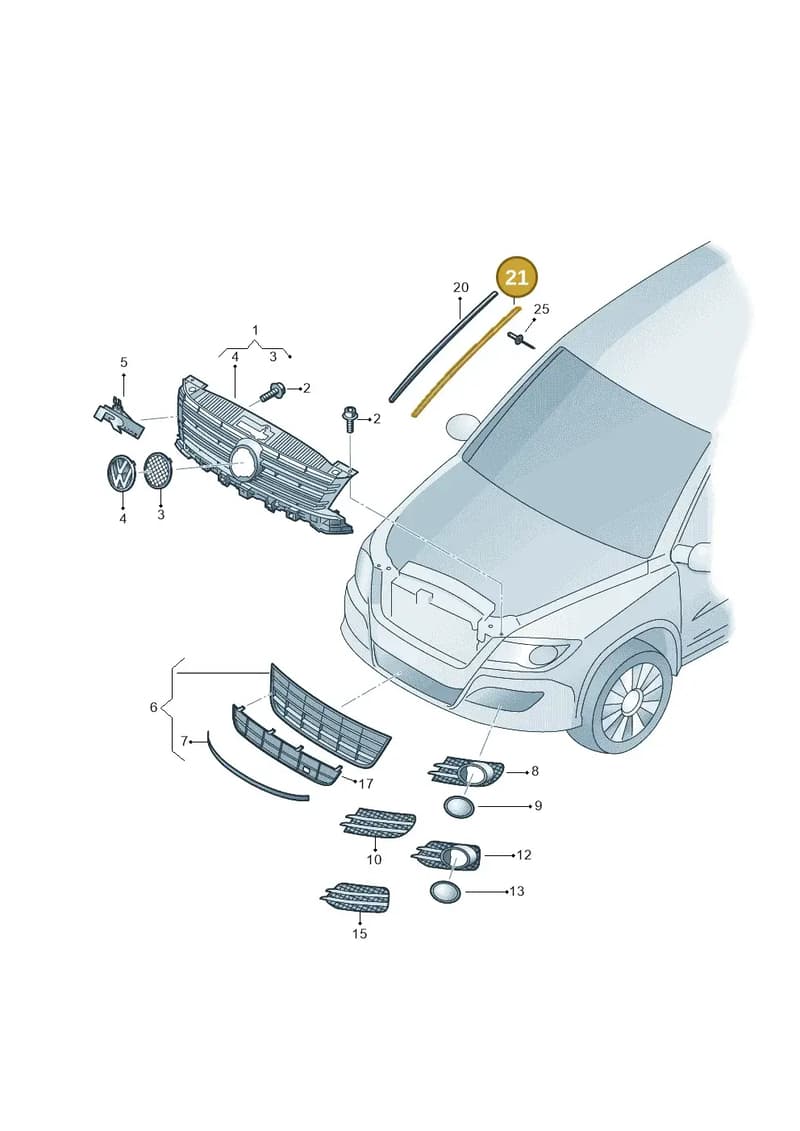 5N0854542A — Volkswagen Tiguan (2011-2018) diagram 719853100, position 21