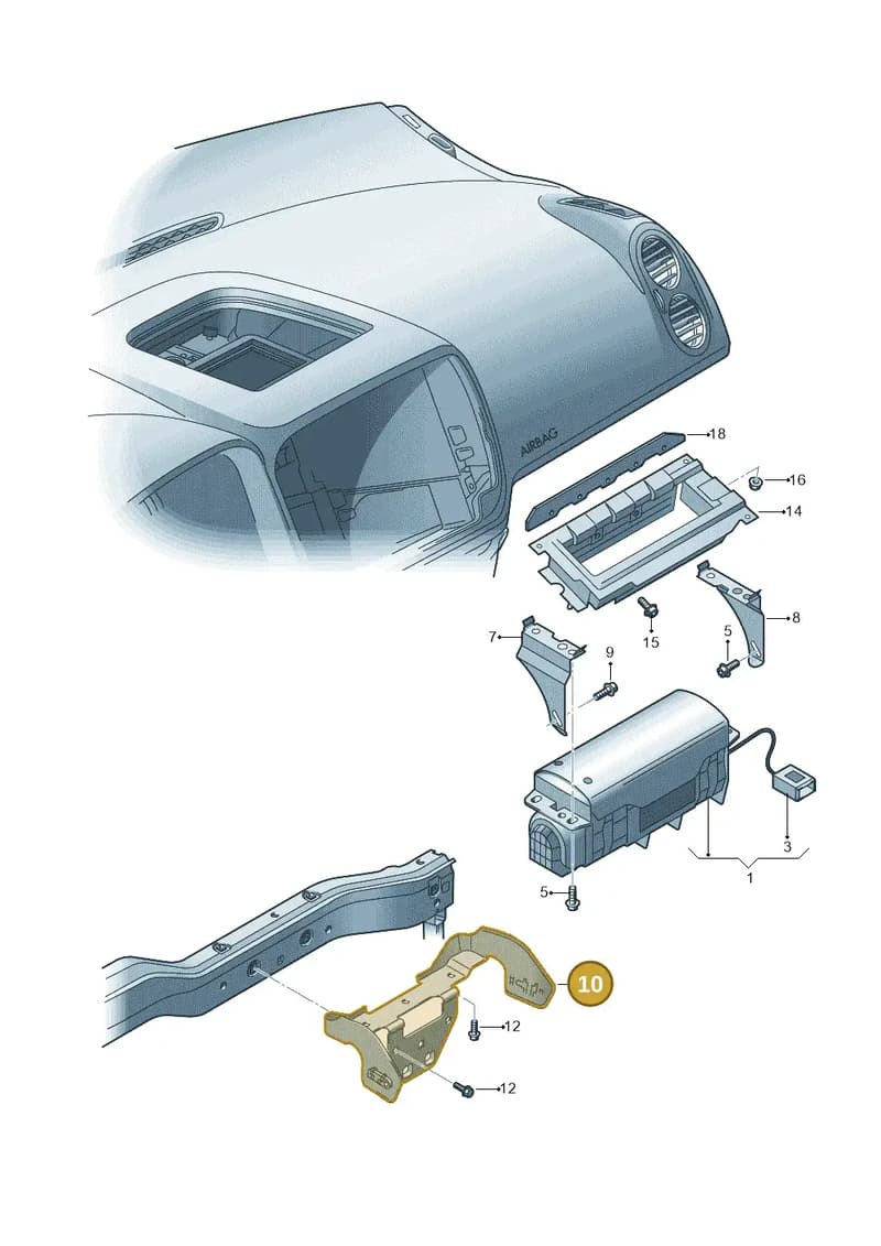 5N0880195B — Volkswagen Tiguan (2011-2018) diagram 459880100, position 10