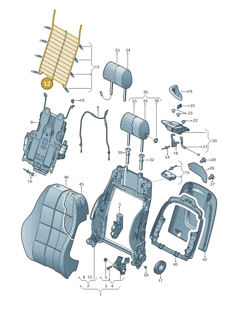 5N0881880K — Audi A5 Cabrio 2.0 (2011-2017) diagram 620881500, position 12