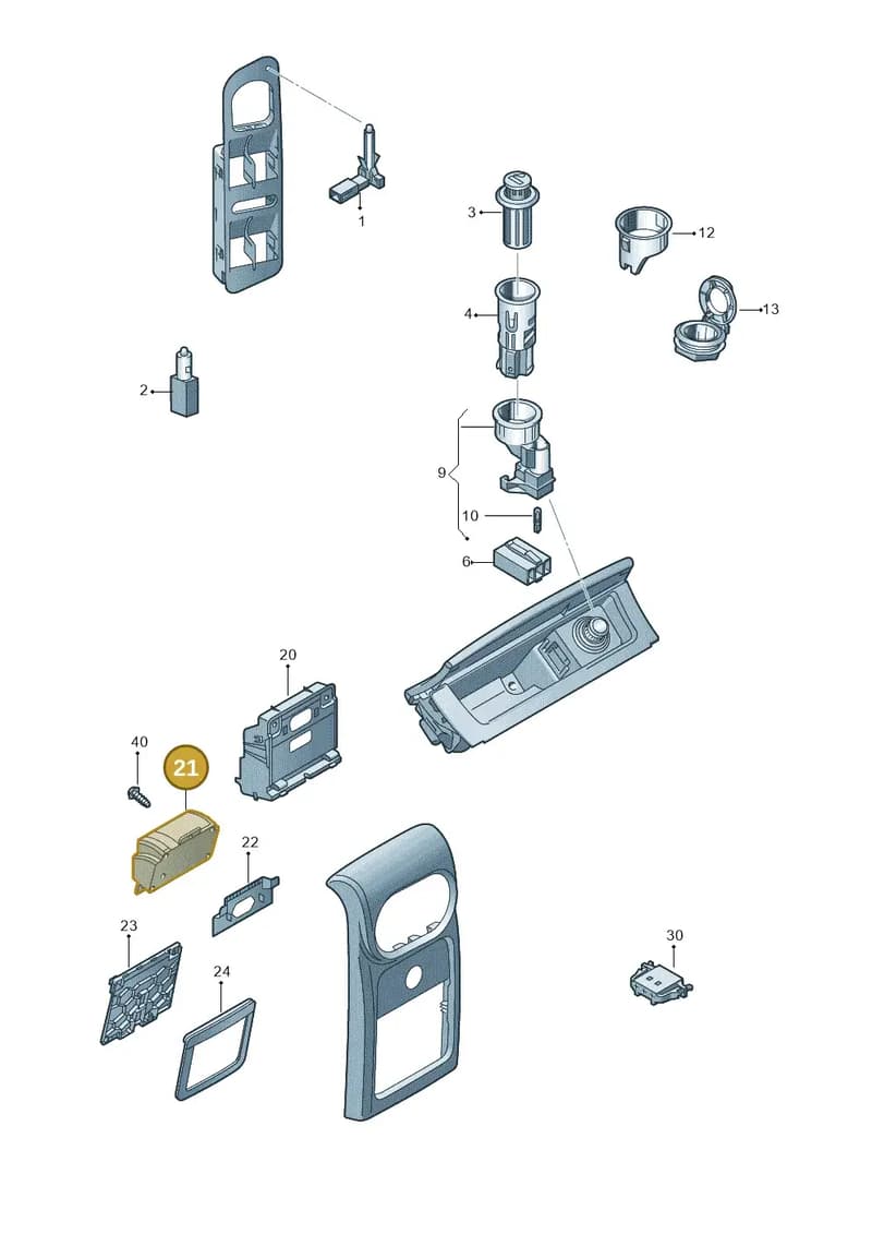 5N0907155A — Volkswagen Tiguan (2011-2018) diagram 634919200, position 21