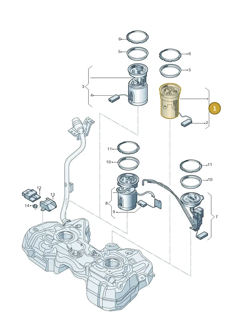 5N0919109F — Audi Q3 1.4 (2016-) diagram 728919300, position 1