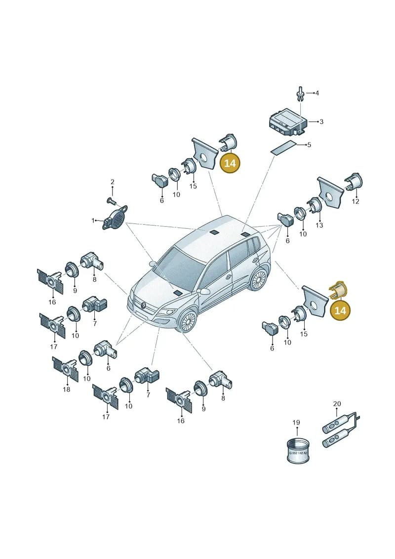5N0919397 — Volkswagen Tiguan (2011-2018) diagram 719919000, position 14