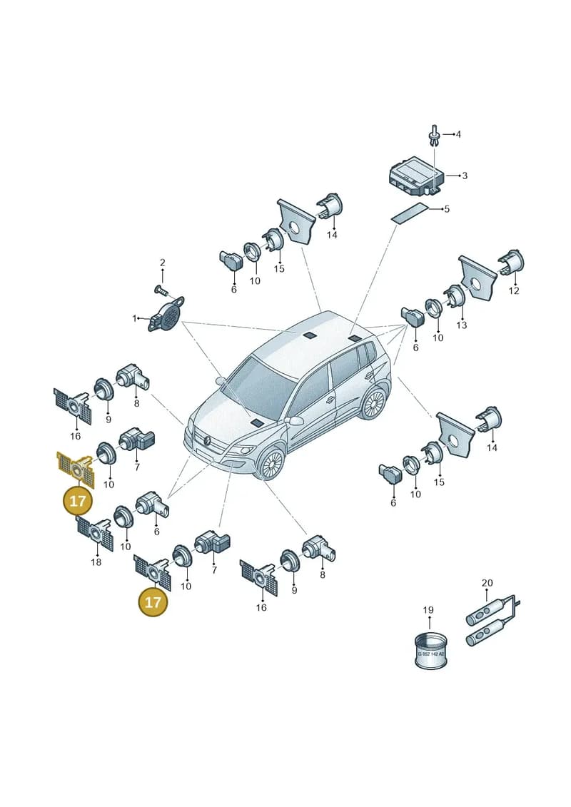 5N0919493F — Volkswagen Tiguan (2011-2018) diagram 719919000, position 17