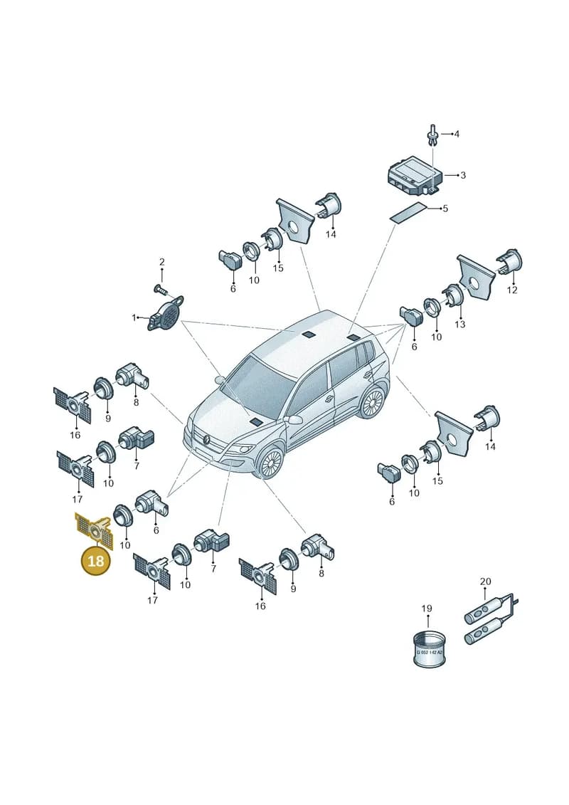 5N0919493G — Volkswagen Tiguan (2011-2018) diagram 719919000, position 18