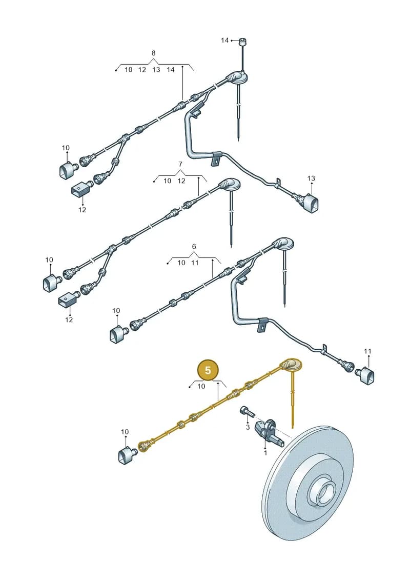 5N0927904S — Volkswagen Tiguan (2011-2018) diagram 645927010, position 5
