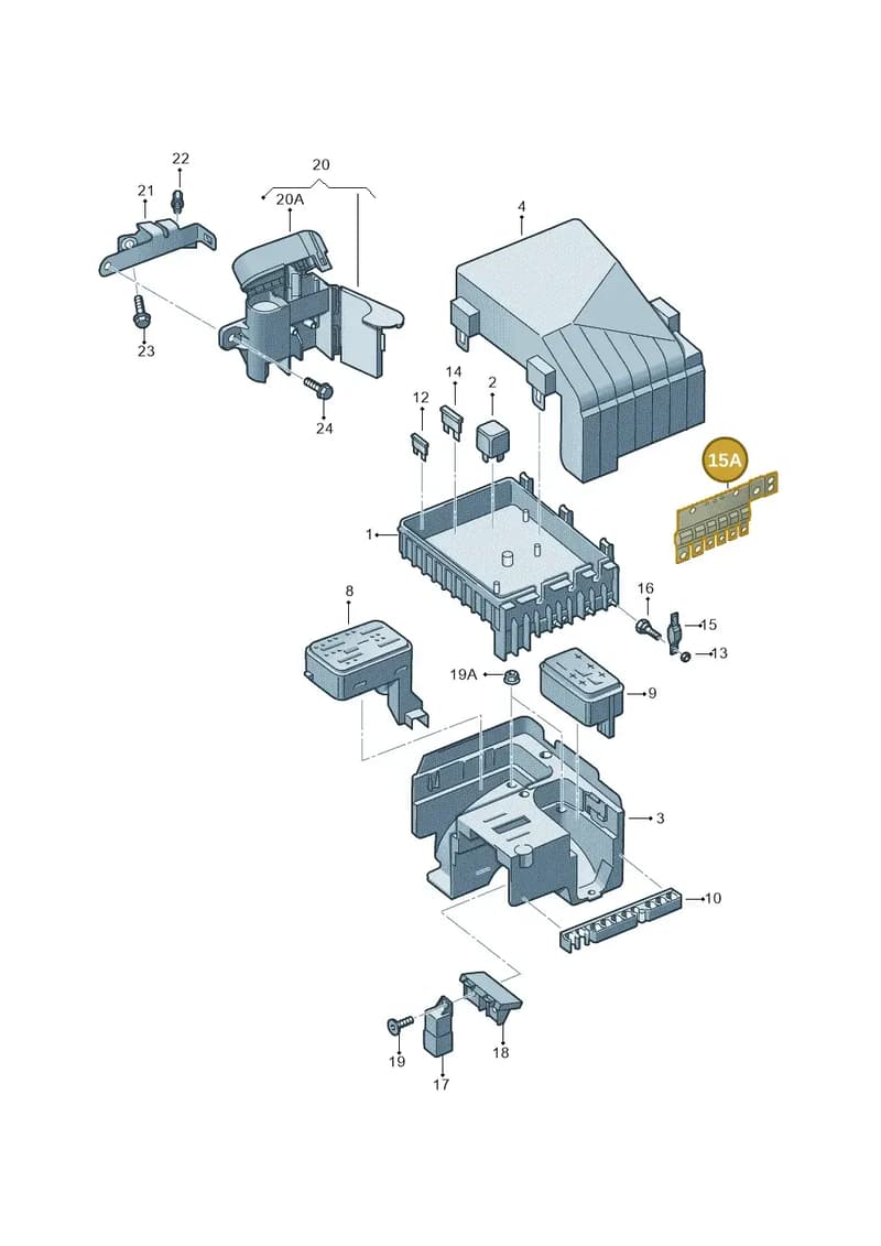 5N0937629A — Audi Q3 1.4 (2012-2016) diagram 409937200, position 15A