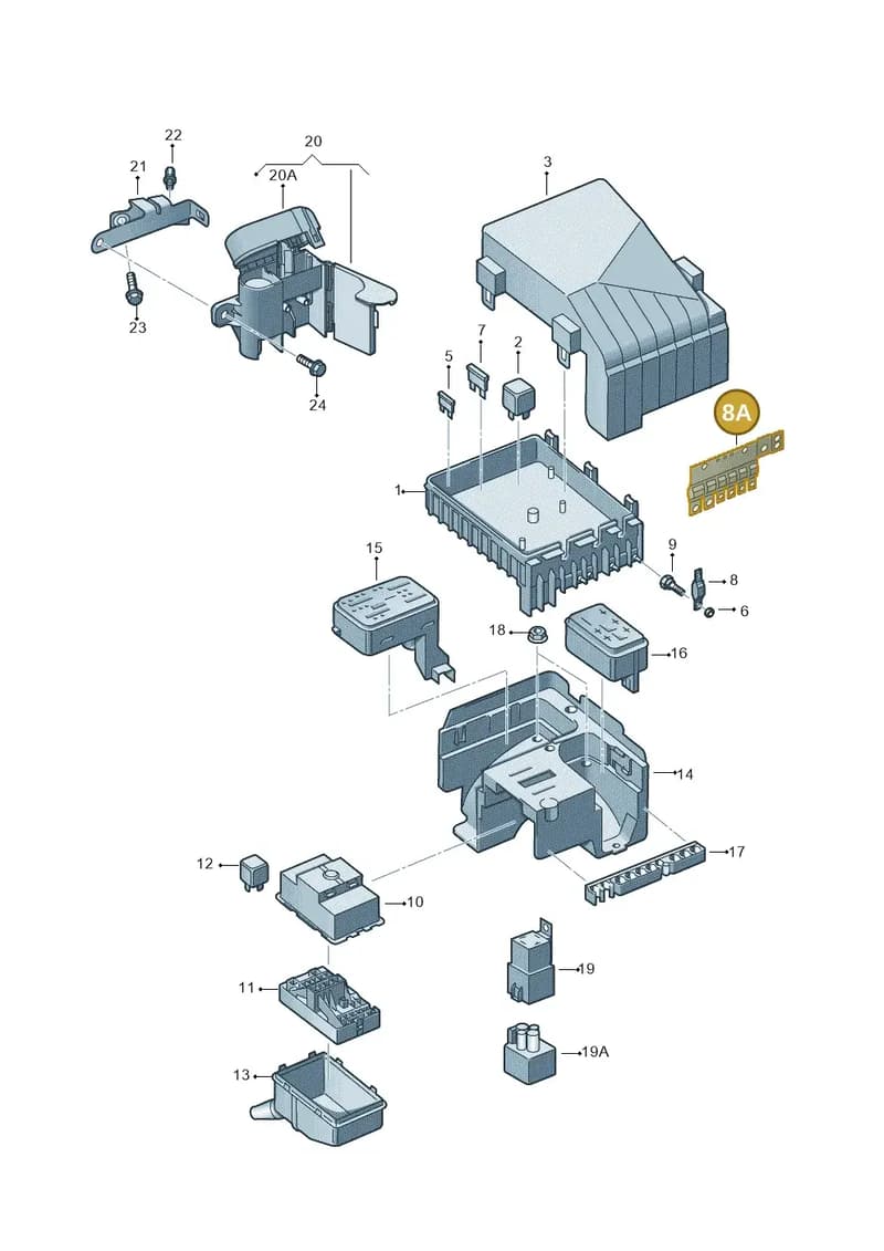 5N0937629A — Volkswagen Magotan 1.4 (2011-2012) diagram 702937200, position 8A