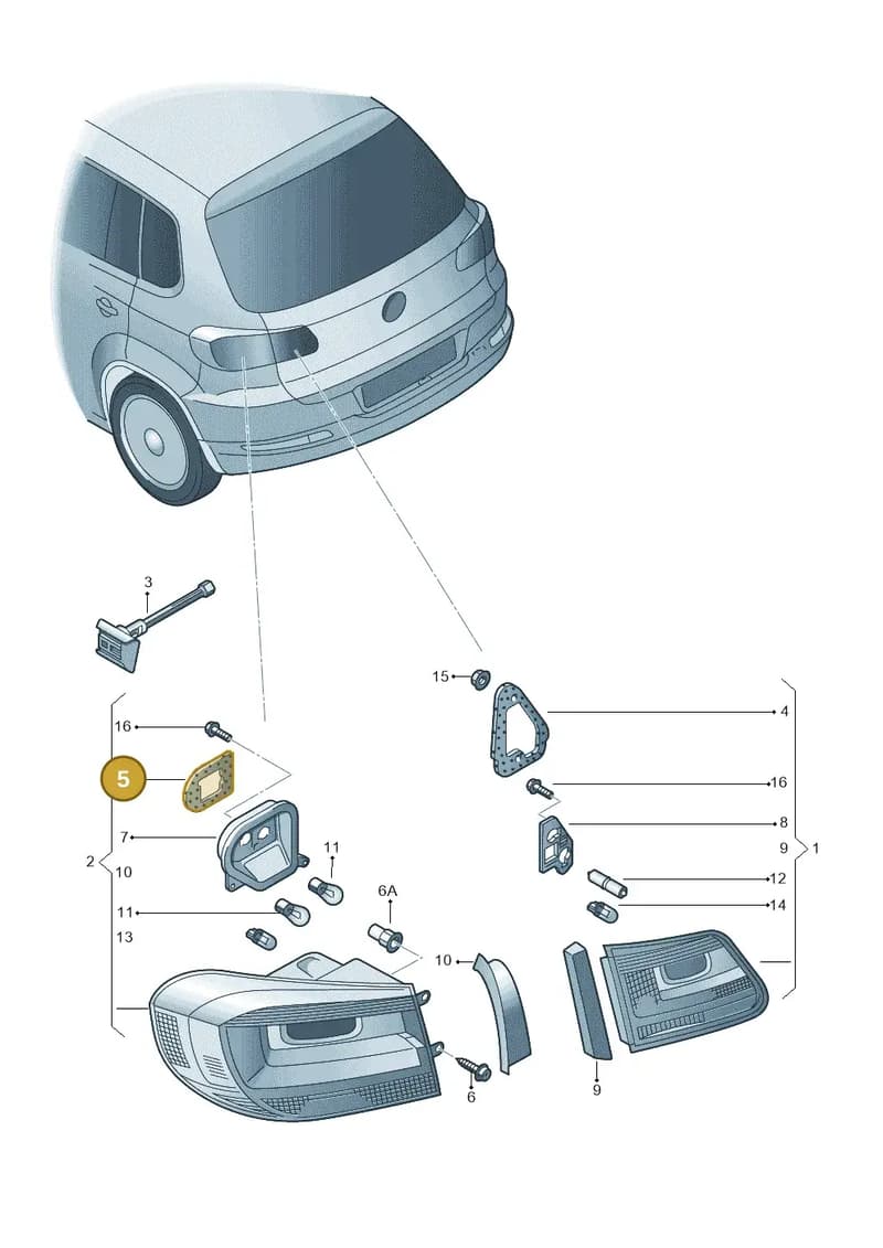 5N0945191E — Volkswagen Tiguan (2011-2018) diagram 719945000, position 5