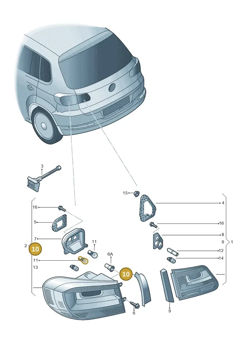 5N0945311D — Volkswagen Tiguan (2011-2018) diagram 719945000, position 10