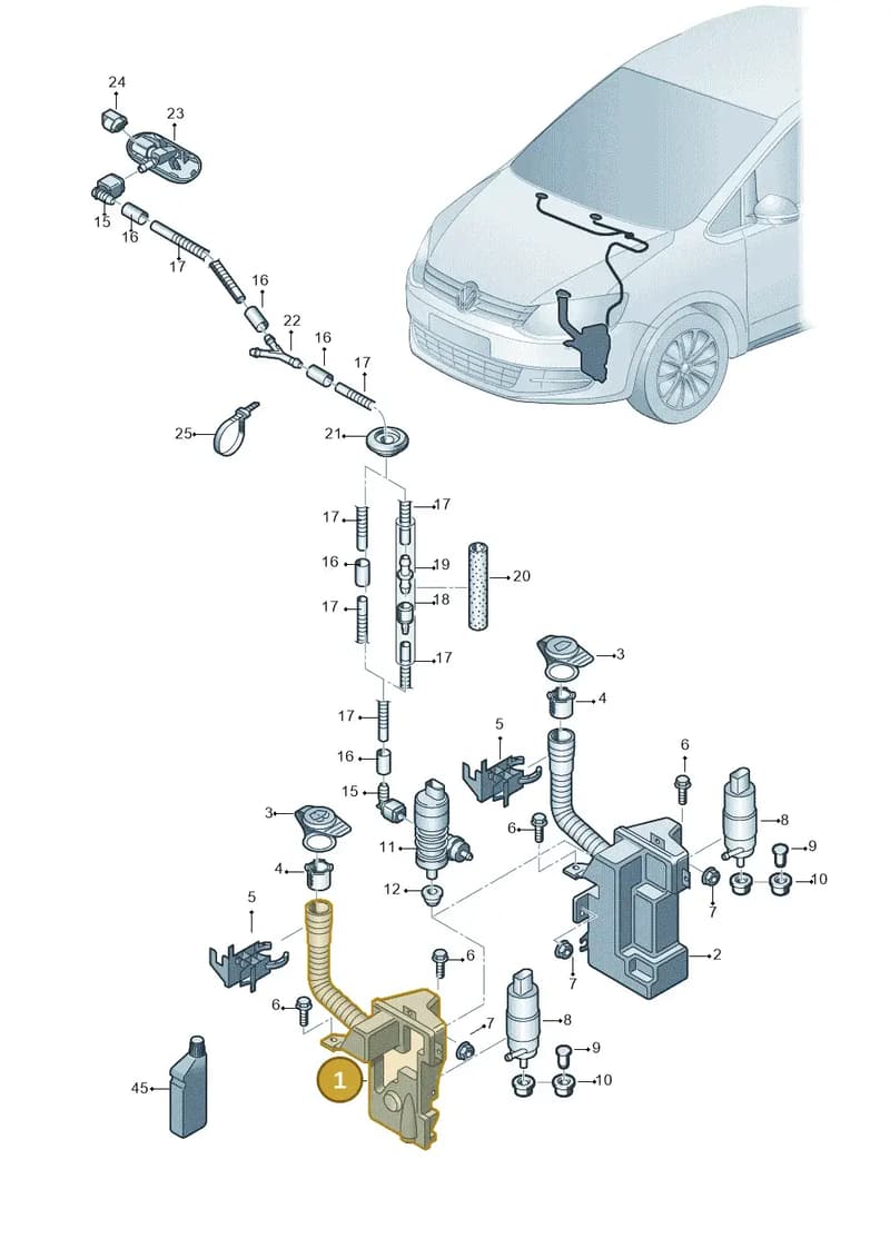 5N0955453G — Volkswagen Sharan (2015-2022) diagram 863955100, position 1