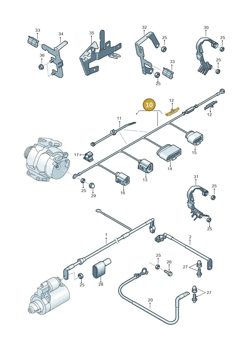 5N0971349J — Volkswagen Tiguan (2011-2018) diagram 634971010, position 10