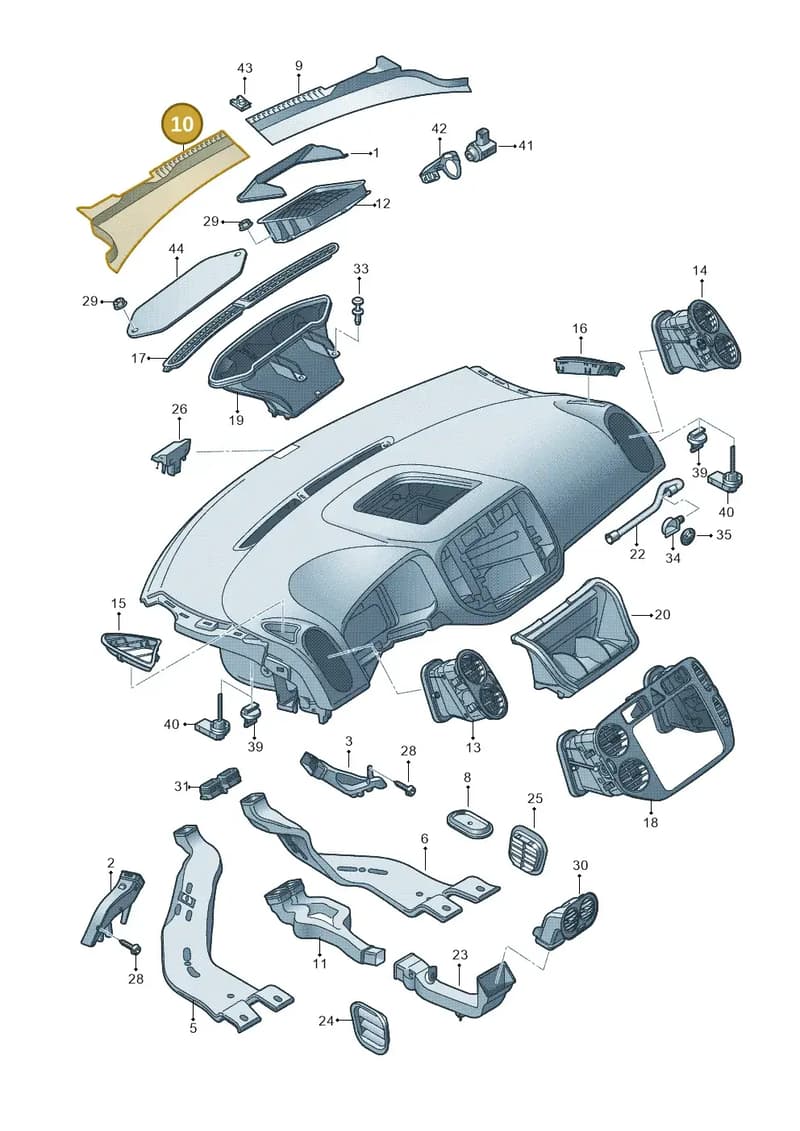 5N18194039B9 — Volkswagen Tiguan 4Motion (2011-2018) diagram 634819300, position 10