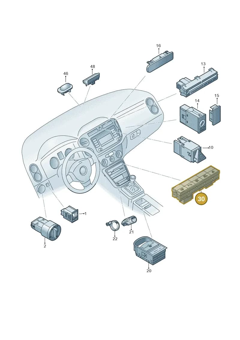 5N1927137ALXSH — Volkswagen Tiguan 4Motion (2011-2018) diagram 719941500, position 30