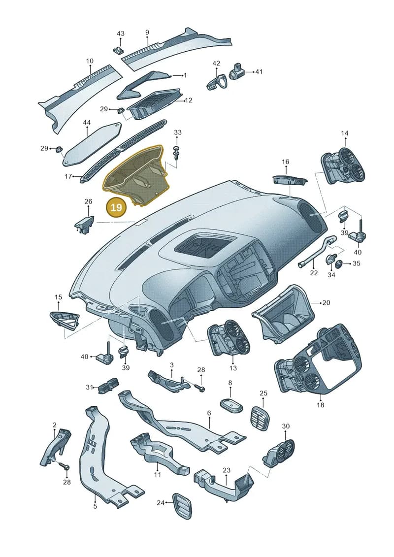 5N2819347 — Volkswagen Tiguan 4Motion (2011-2018) diagram 634819300, position 19