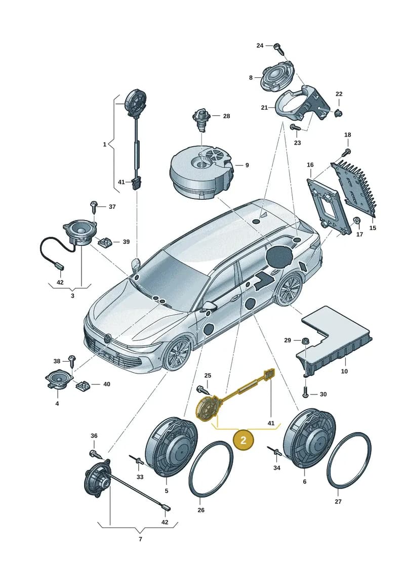 5NA035411A — Volkswagen Passat Estate (2023-2025) diagram 3j0035350, position 2
