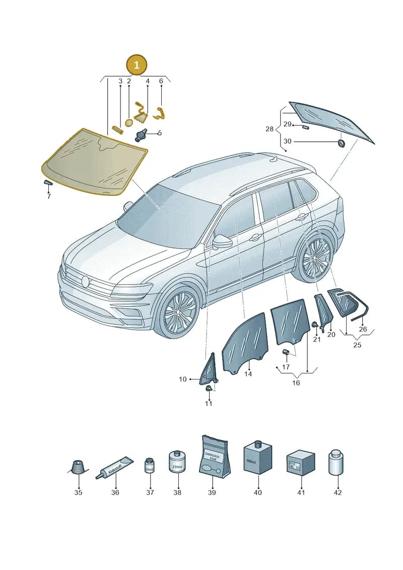 5NA845011AMNVB — Volkswagen Tiguan (2016-2024) diagram 884845000, position 1