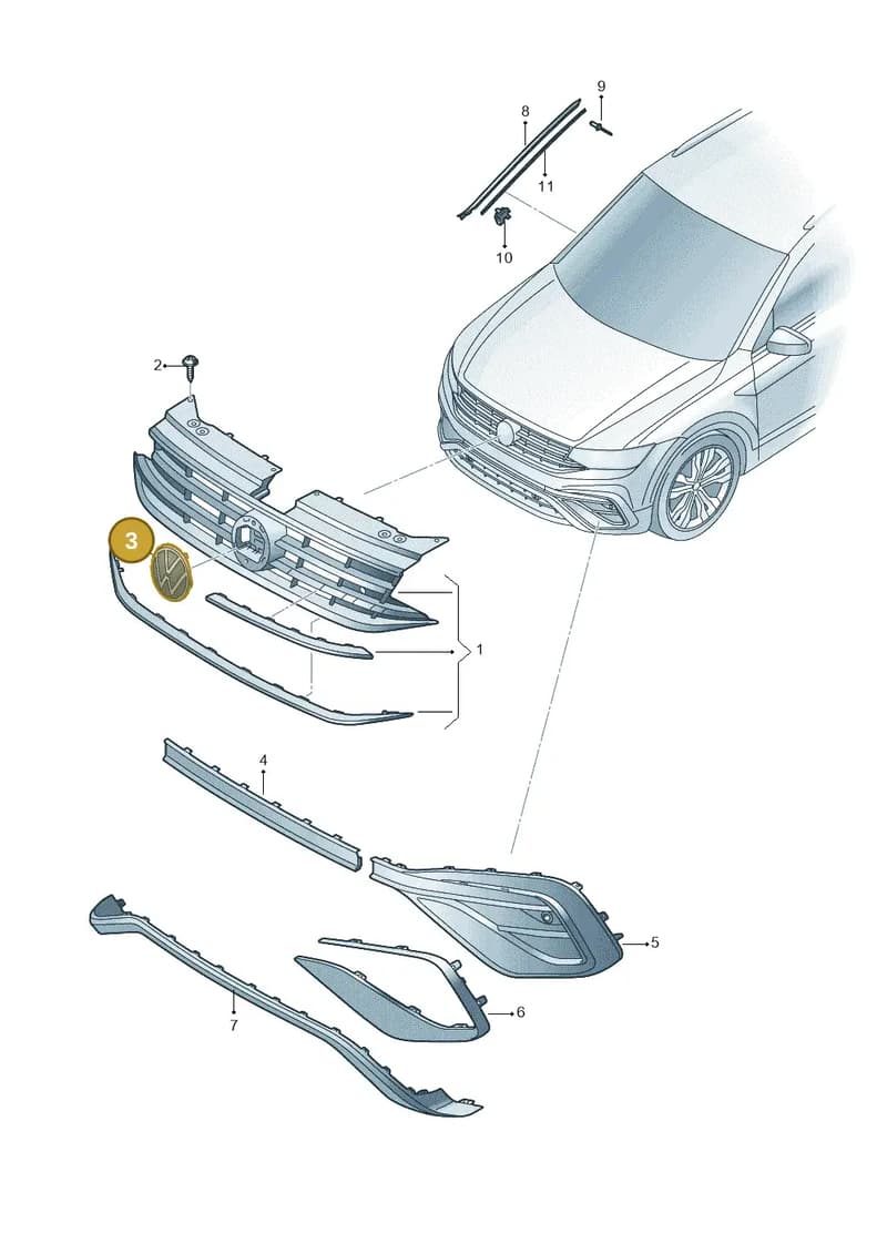 5NA853601MDPJ — Volkswagen Tiguan 2.0 4Motion (2017-2024) diagram 833853001, position 3
