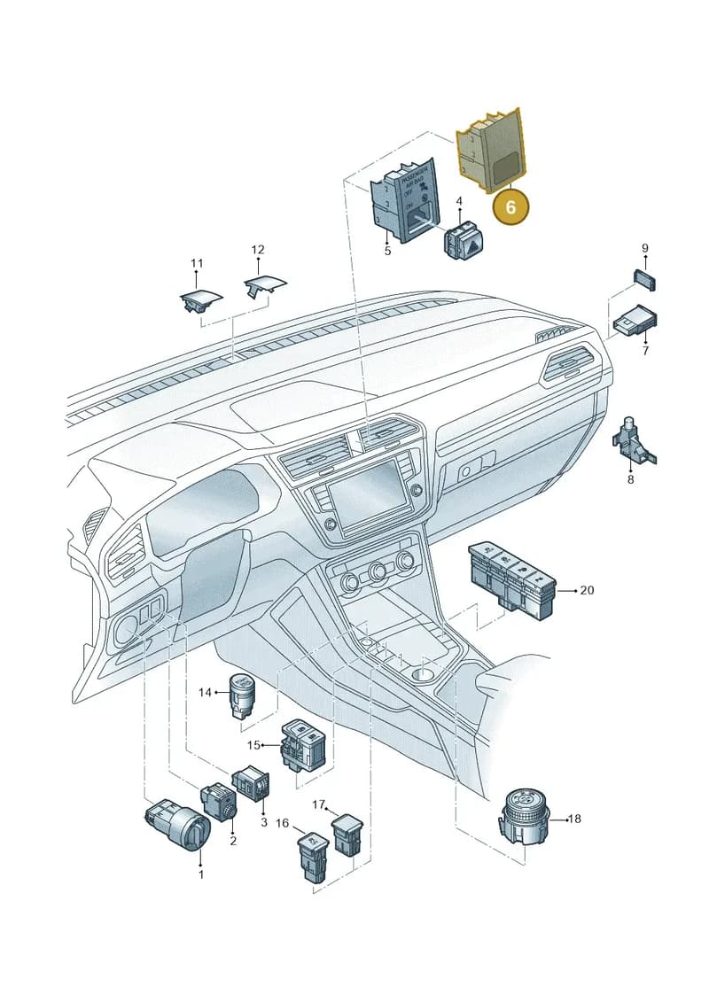 5NA9192211QB — Volkswagen Tiguan 2.0 4Motion (2017-2024) diagram 884941500, position 6