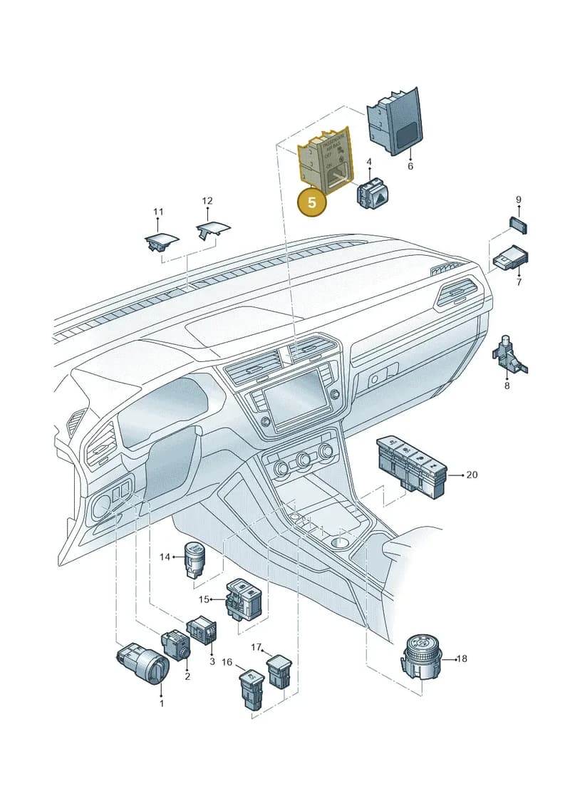 5NA919234WHS — Volkswagen Tiguan 2.0 4Motion (2017-2024) diagram 884941500, position 5