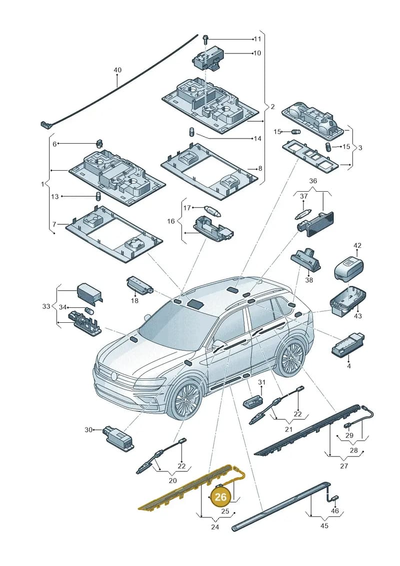 5NA947411H — Volkswagen Tiguan (2016-2024) diagram 884947000, position 26