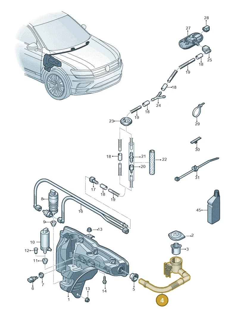 5NA955463A — Volkswagen Tiguan 2.0 4Motion (2017-2024) diagram 884955150, position 4