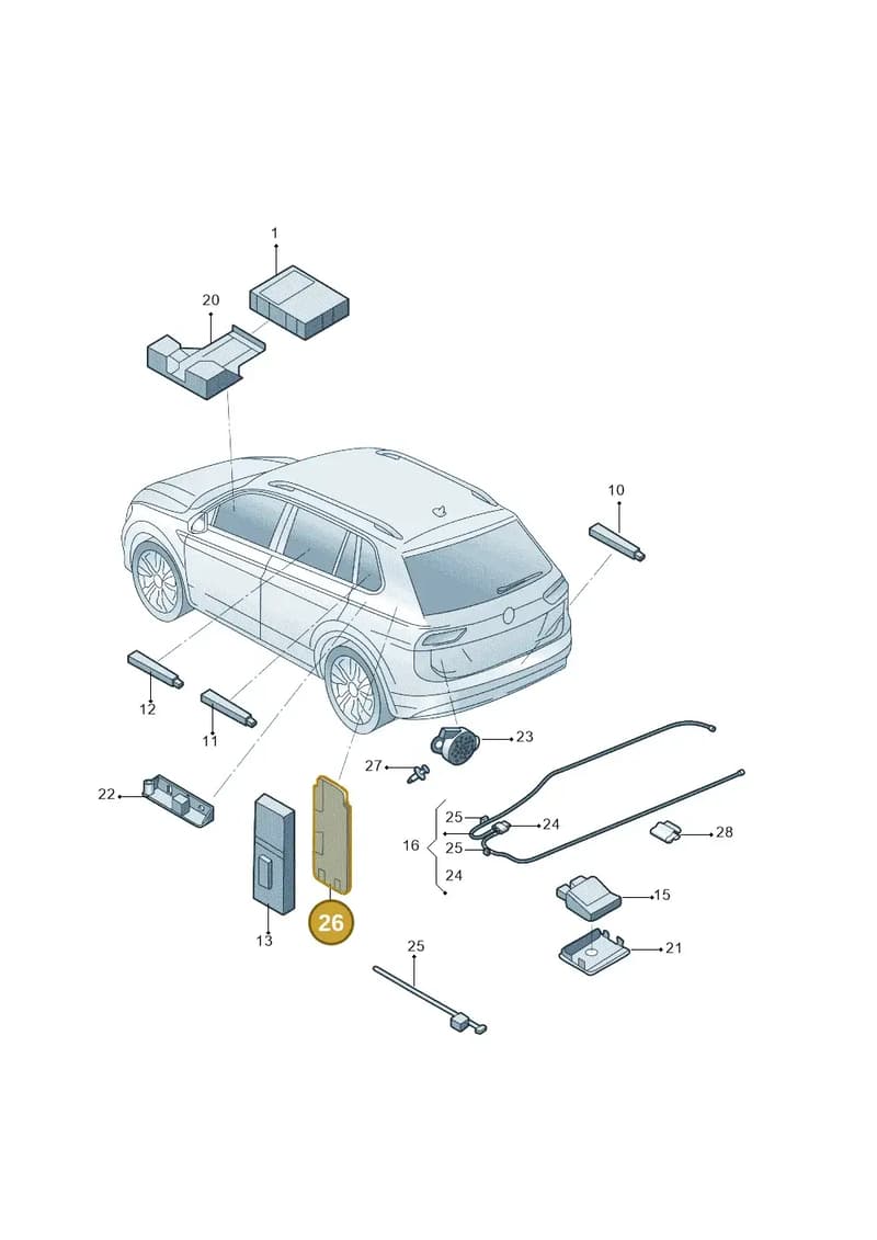 5NA971799 — Volkswagen Teramont (2021-2023) diagram 809909000, position 26