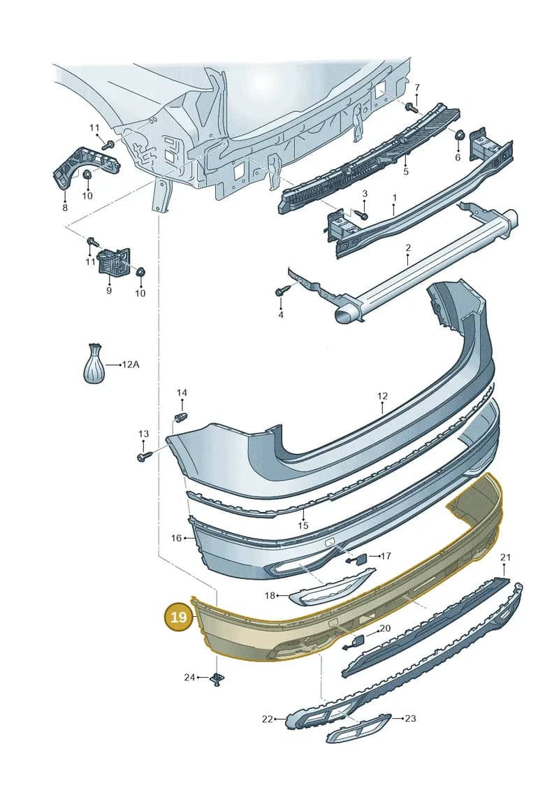 5NN807433GGRU — Volkswagen Tiguan (2017-) diagram 833807060, position 19