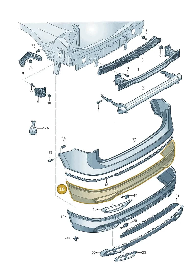 5NN807521J9B9 — Volkswagen Tiguan (2017-) diagram 833807060, position 16