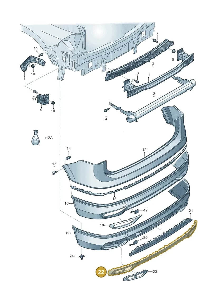 5NN807811041 — Volkswagen Tiguan (2017-) diagram 833807060, position 22