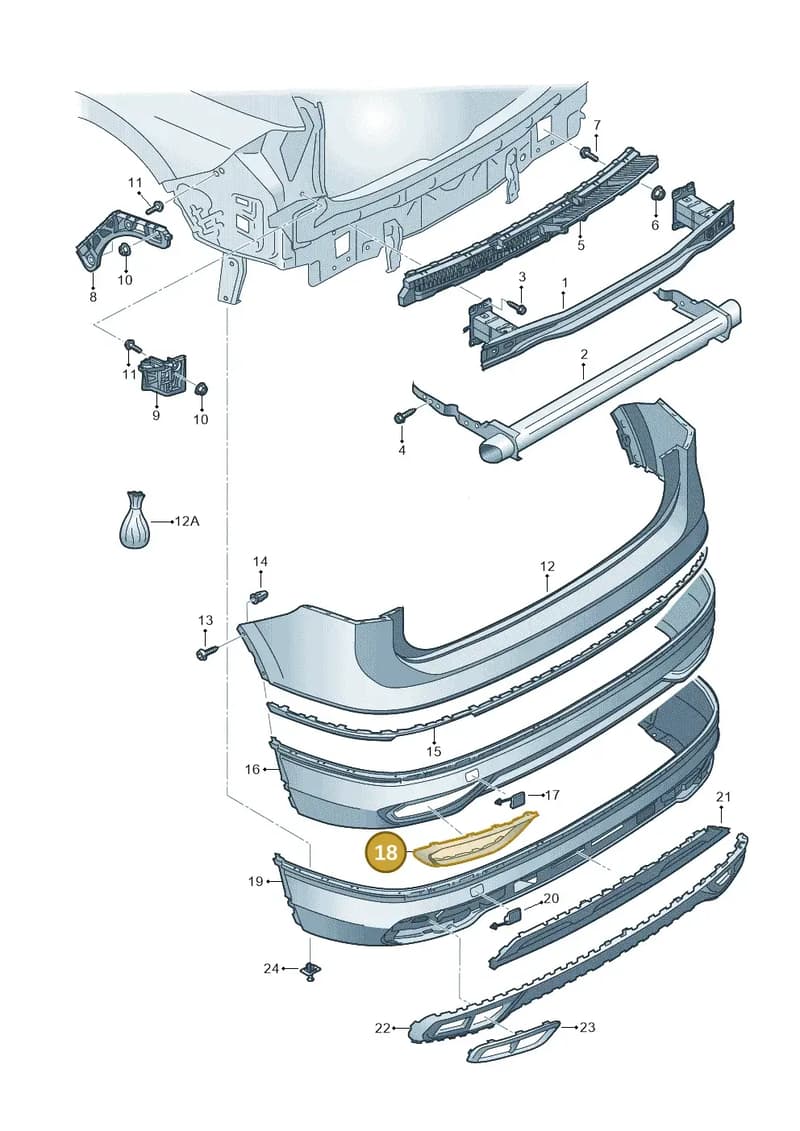 5NN807834B2ZZ — Volkswagen Tiguan (2017-) diagram 833807060, position 18